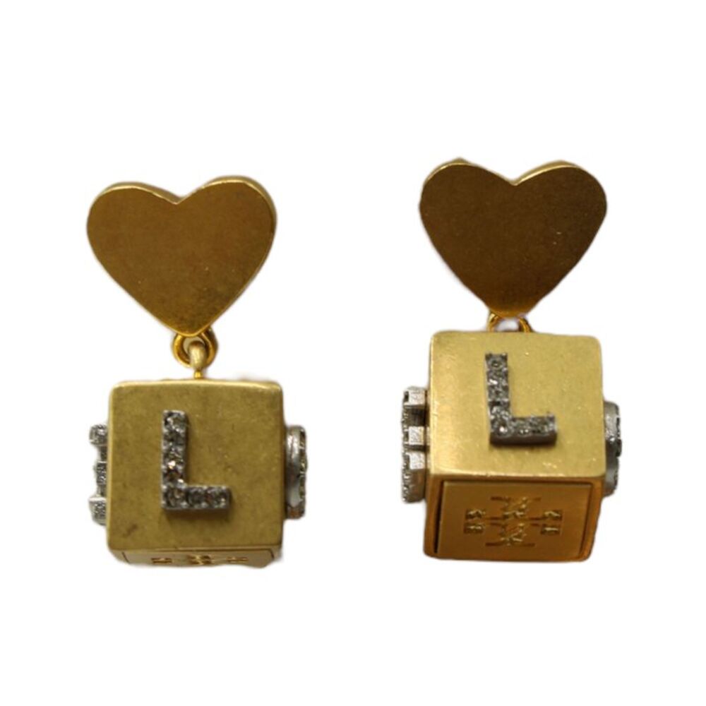 Tory Burch Love Cube Earrings in Gold Metal